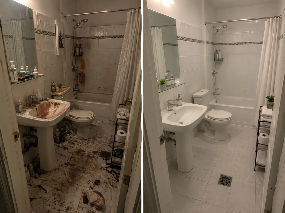 Kuchnia po zgonie — sprzątanie, mycie powierzchni i ozonowanie, realizacja Bestclean24 w Sosnowcu